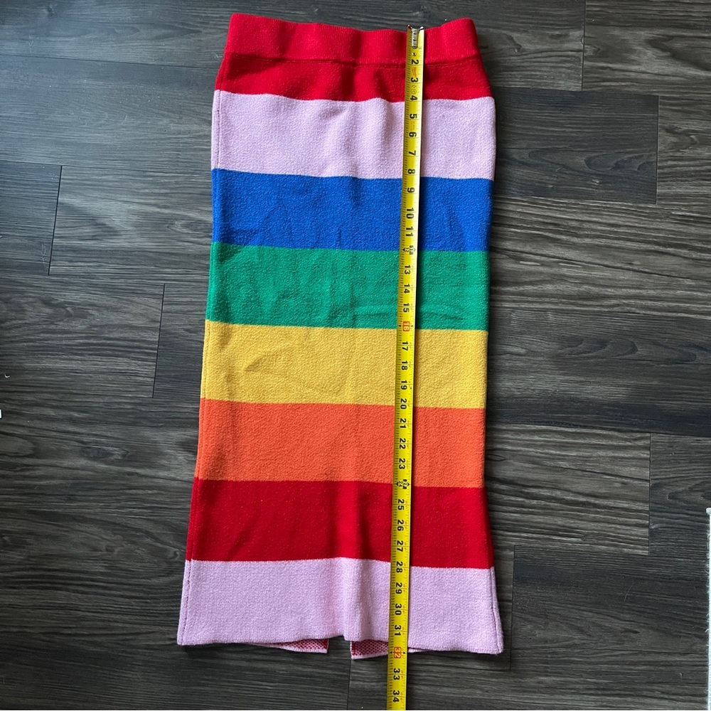 Dressed in Lala Dancing Queen Knit Maxi Skirt in Rainbow - Picture 8 of 9